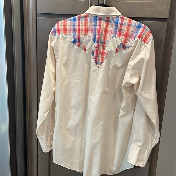 H BAR C 70’s - 80’s Vintage California Ranchwear Mens Pearl Snap Down Medium - Picture 5 of 11